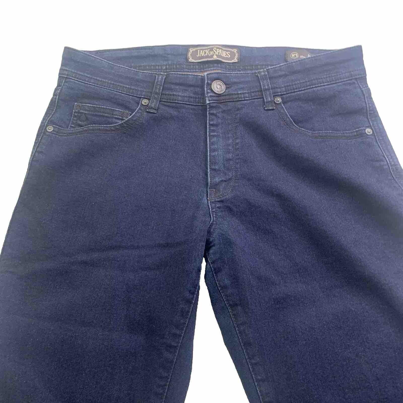 Jack of Spades Men's Jeans 33 x 26.5 Altered Dark Blue  Straight Leg Classic Fit