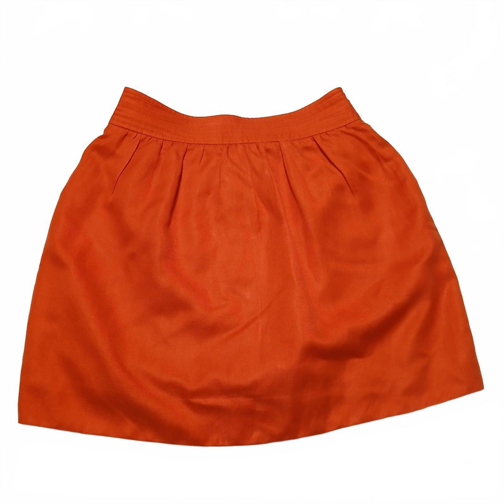 J. Crew Womens Size 4 Orange Button-Front Skirt Pockets W30.5