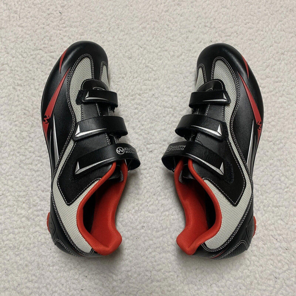 Outdoor Master Unisex Women’s Size 13 Men’s 11 Black Red Gray Cycling Shoes