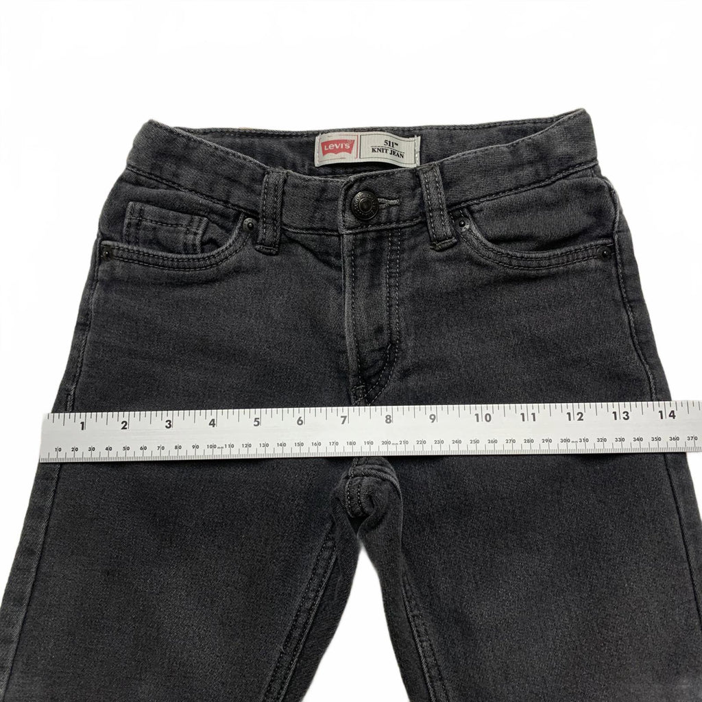 Levi's 511 Kids Size 7 Reg Gray Black Slim Fit Soft Knit Jeans W 21 x 20L Actual