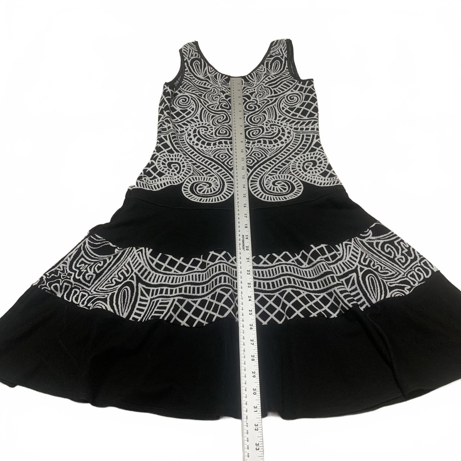 Frank Lyman Womens Size 8 Black White Patterned Sleeveless Dress