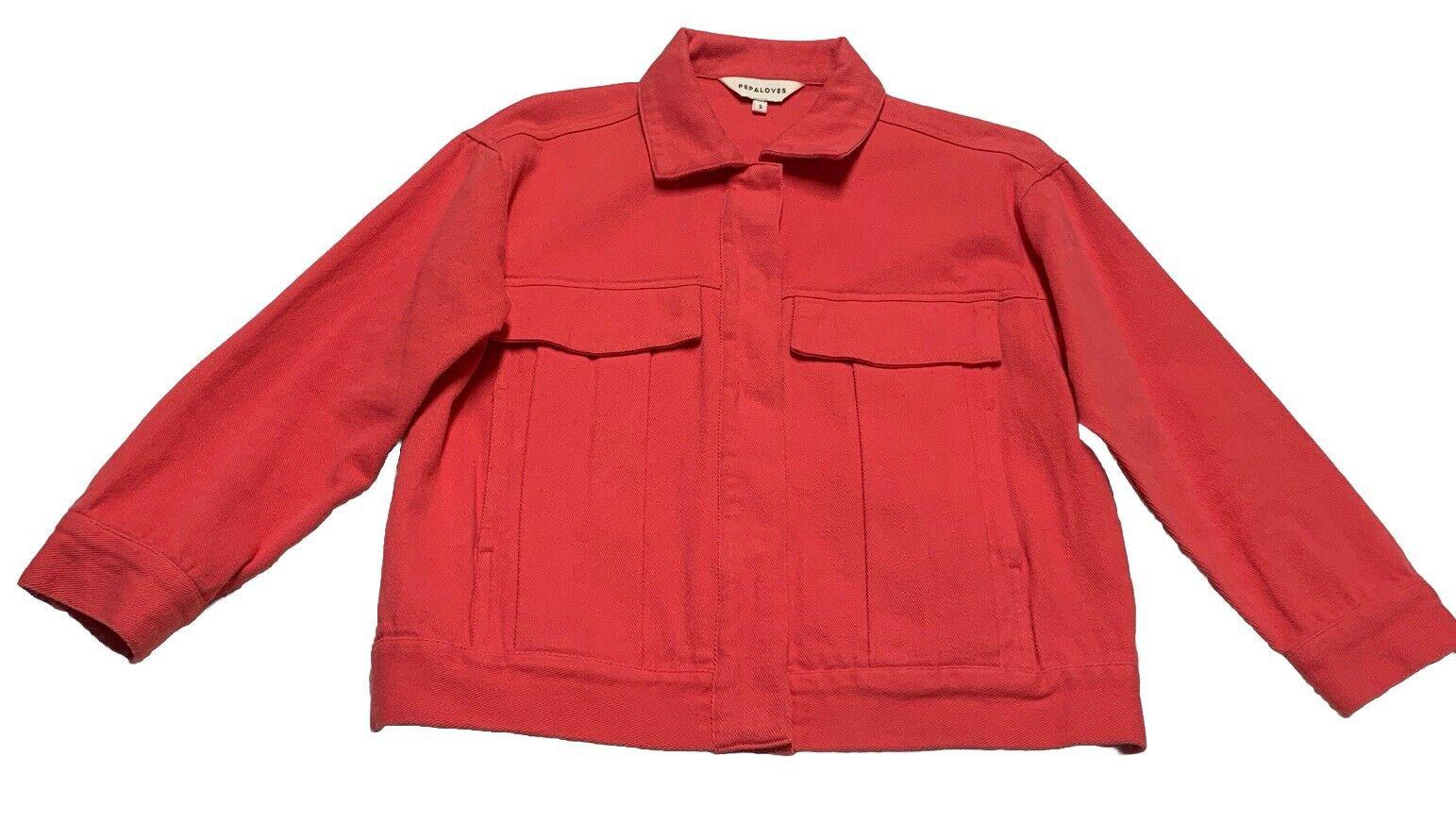 Anthropologie Pepaloves Women’s Small Cranberry Jean Jacket
