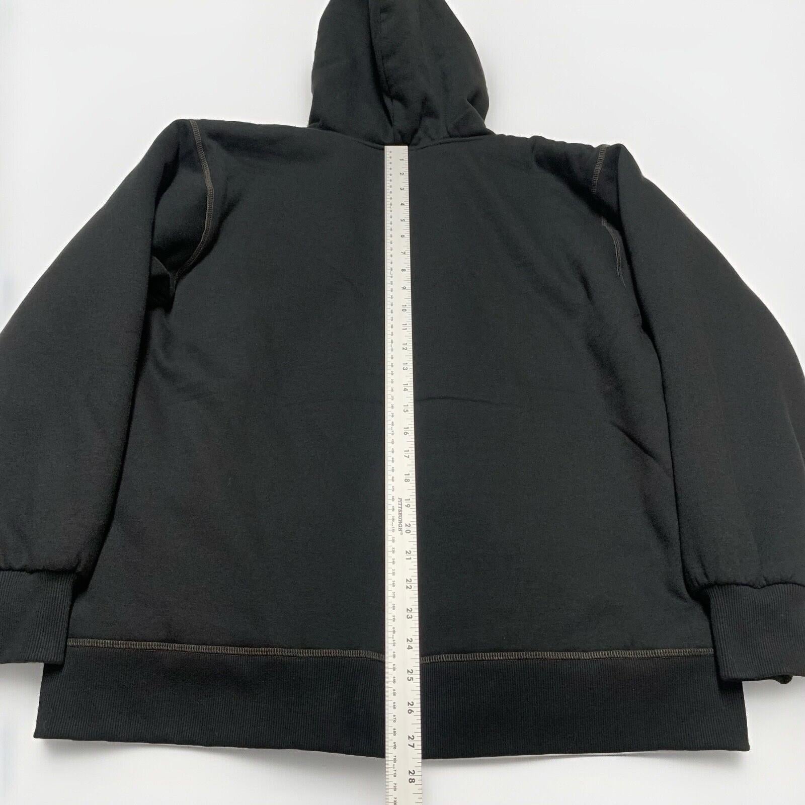 Smith's Work Wear Men's Large Black  Soft Sherpa Lined Hooded Sweater Jacket