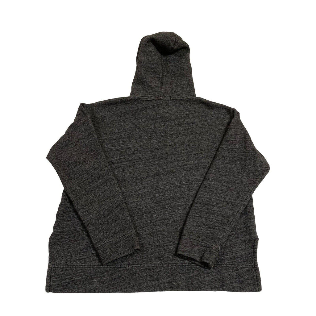 J Crew Hoodie Sweater Women's Size M Black Charcoal Sweatshirt Hem