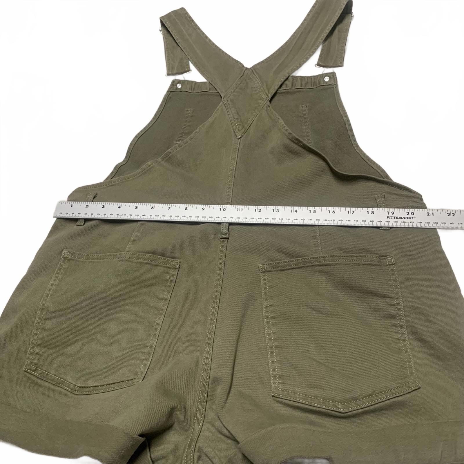 NOBO No Boundaries Womens Sz XXL (19) Olive Green Denim Overalls Shorts W40