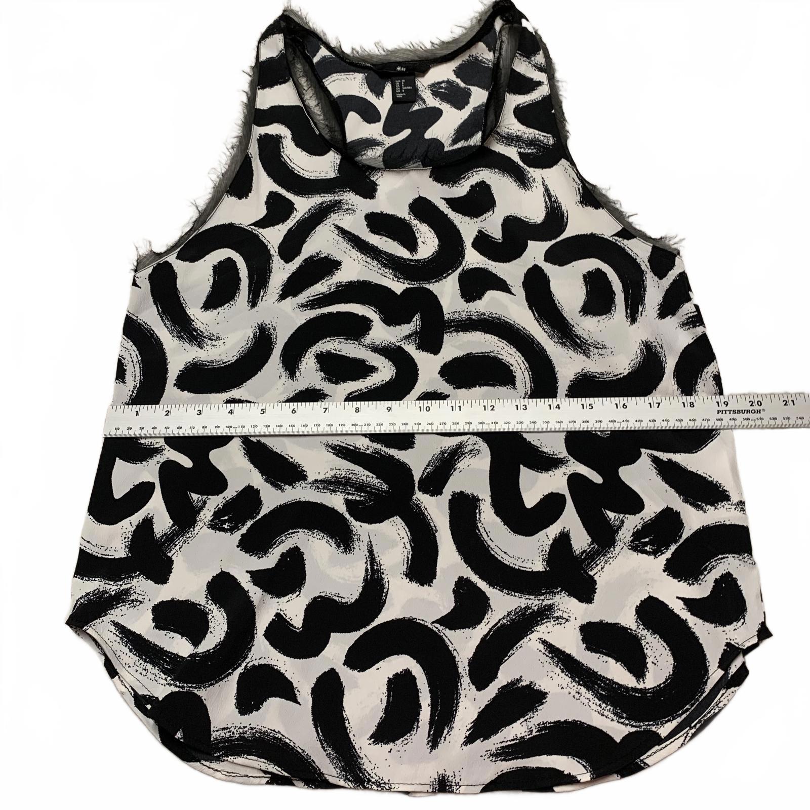 H&M Womens Size 8 Black White Abstract Print Women's Tank Top