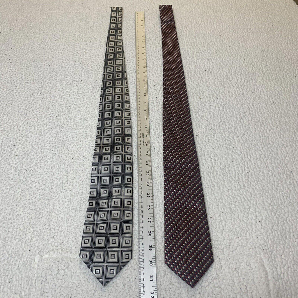 Alexander Julian Men's Geometric Ties Red Black Lot 2