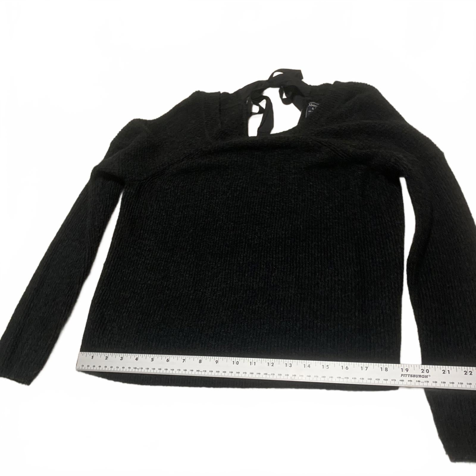 VTG Abercrombie & Fitch Women's Size M Black Long Sleeve Y2K Sweater Tie Back