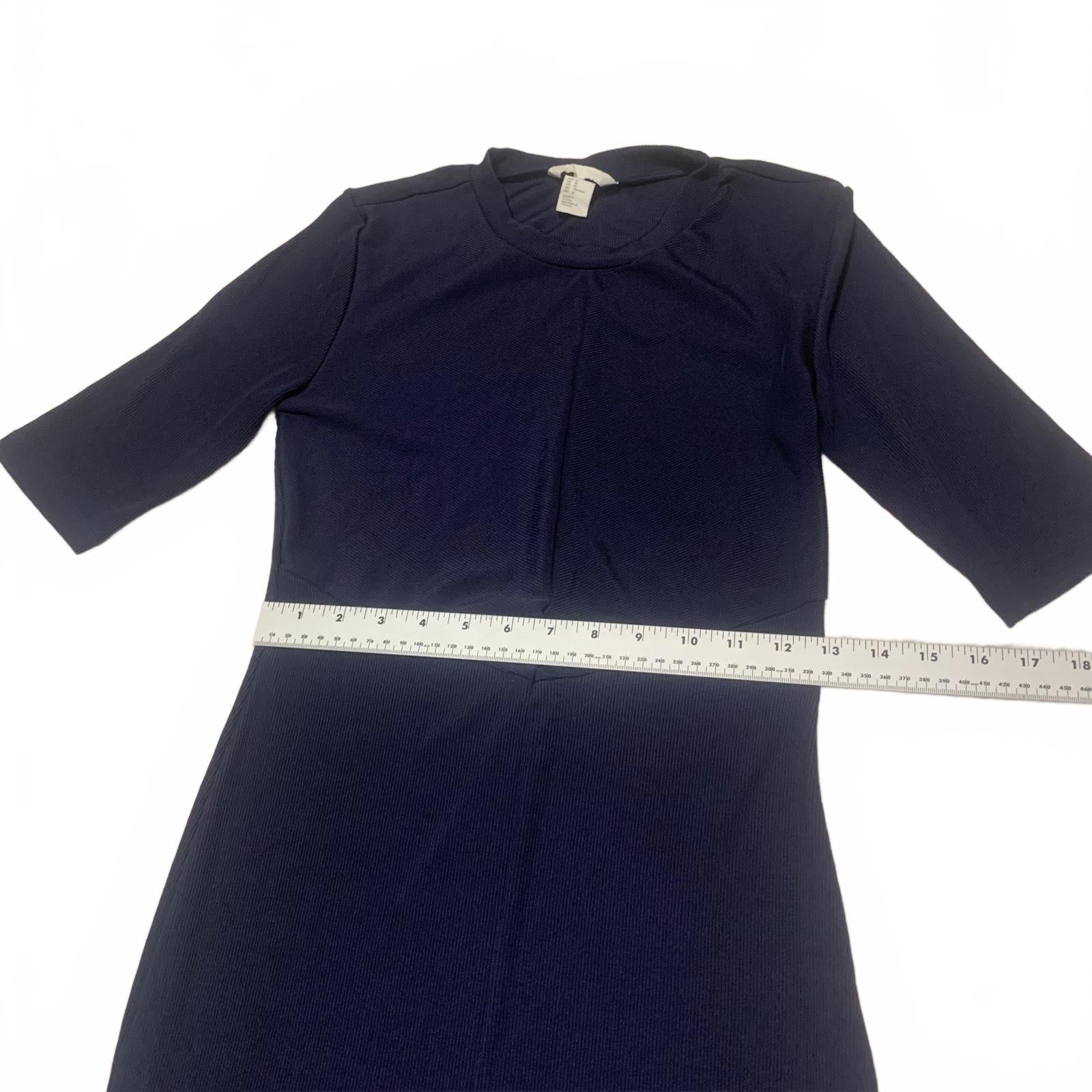 H&M Womens Size Medium Navy Blue Mid-Length Dress Half Sleeves