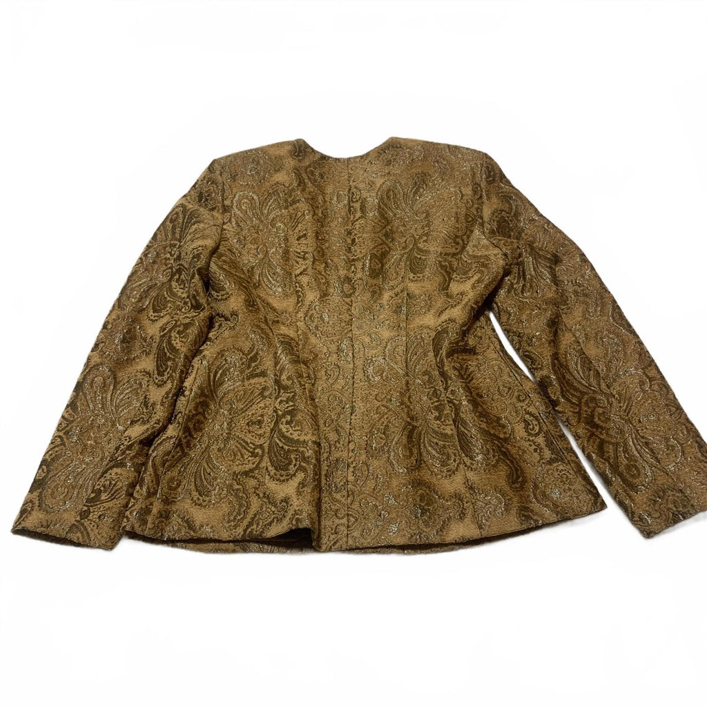 Harvé Benard Women's Size M/L Quilted Zip Jacket Mustard Gold Paisley Pattern
