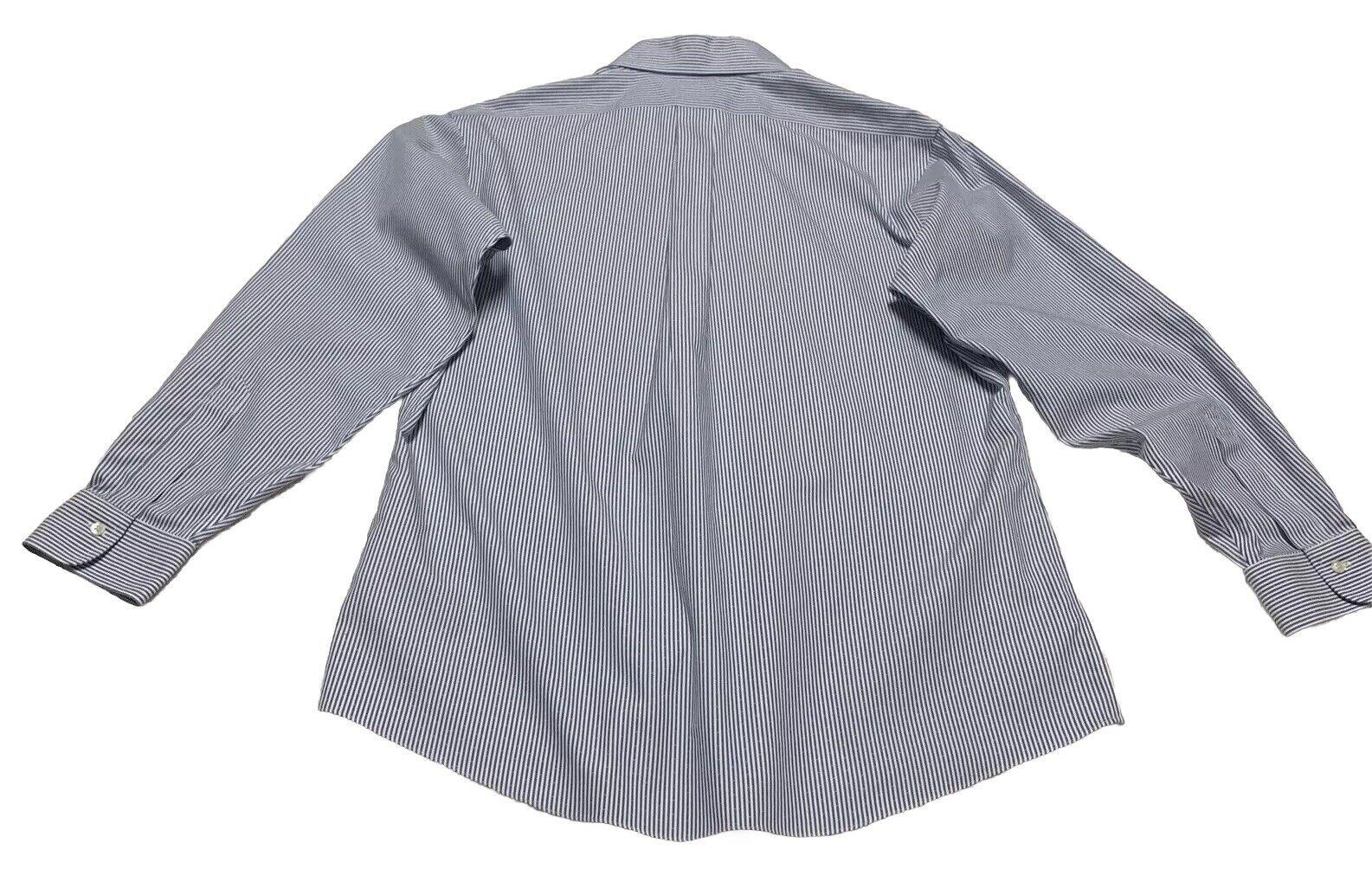 Brooks Brothers Regent Shirt Mens 16 1/2 - 34 Blue Striped Long Sleeve Non-Iron
