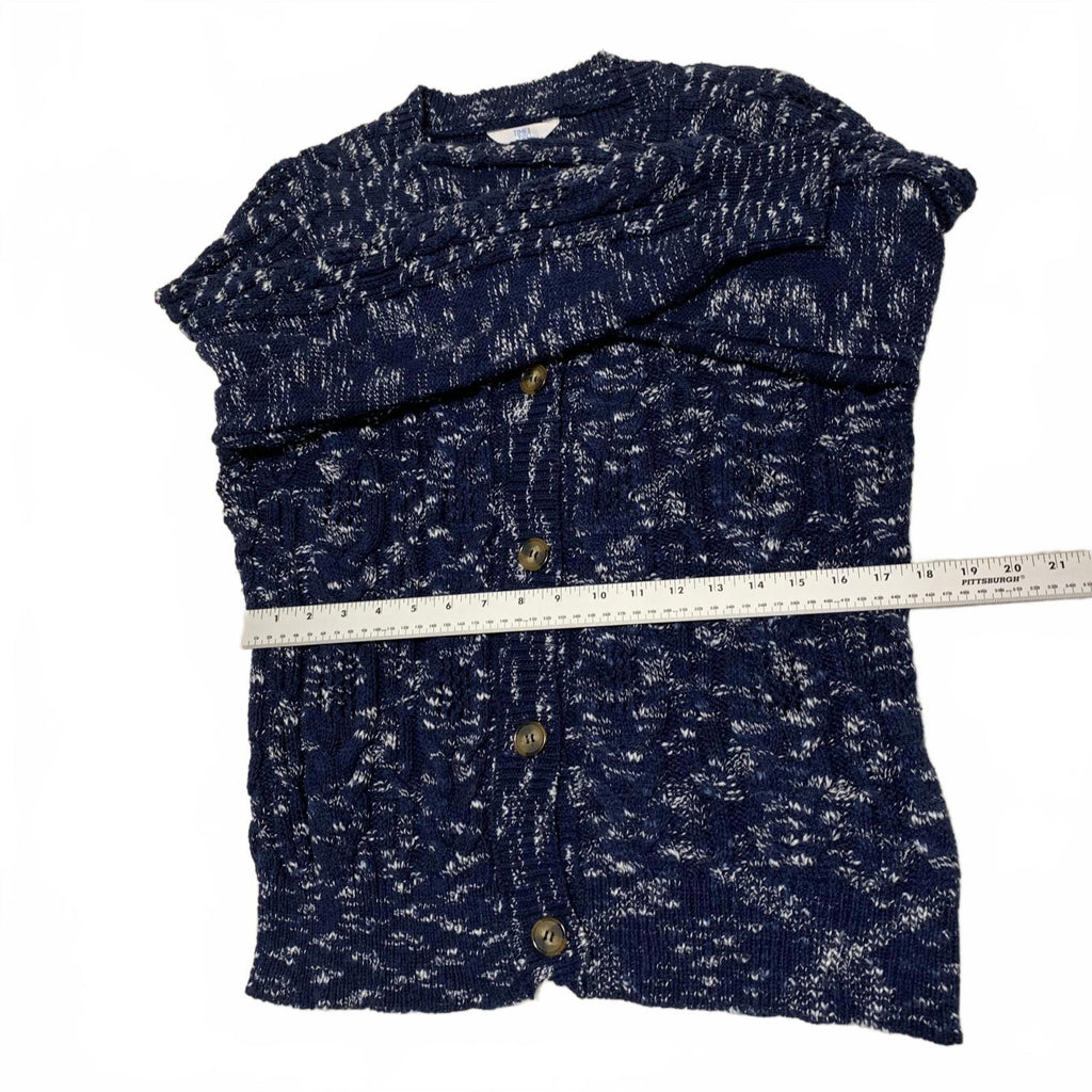 Time and True Women's Size X Large 16-18 Navy Blue Button Up Cardigan Sweater
