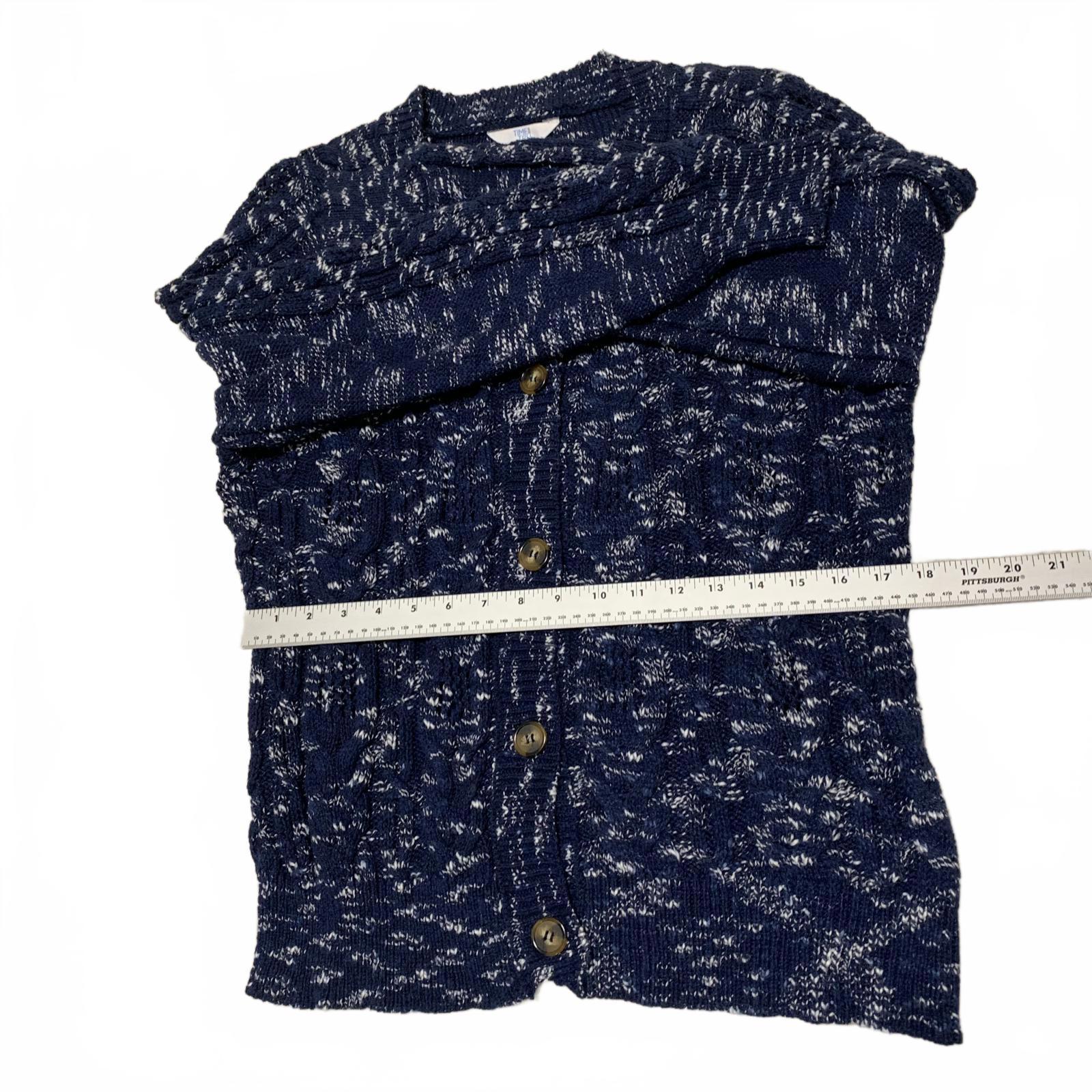 Time and True Women's Size X Large 16-18 Navy Blue Button Up Cardigan Sweater
