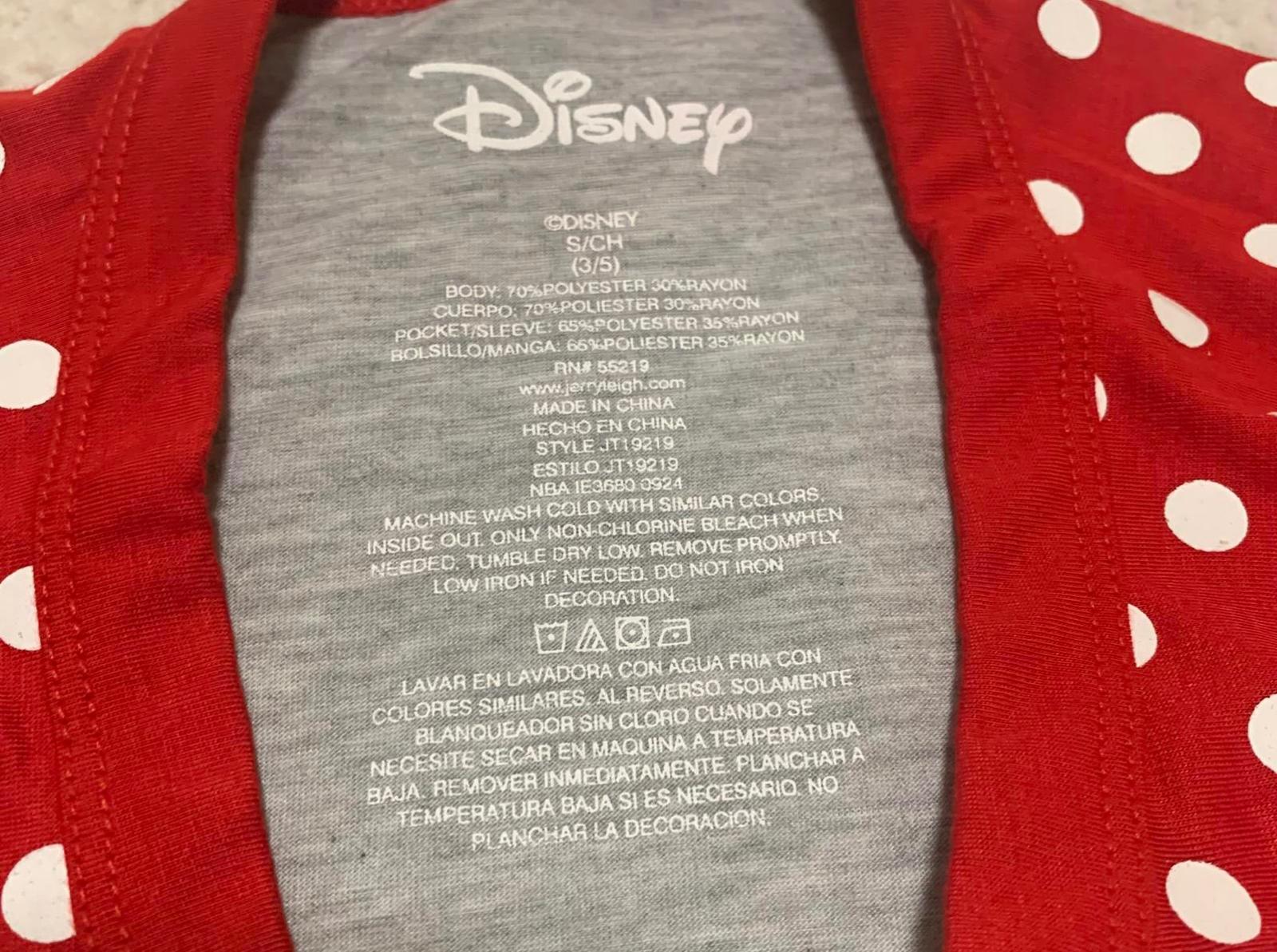 Disney Minnie Mouse Girls' Size Small 3-5 Red Grey T Shirt Polka Dot Sleeves