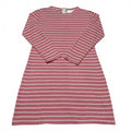 Sail to Sable Juniors Size X-Small Pink White Striped Long Sleeve Summer Dress