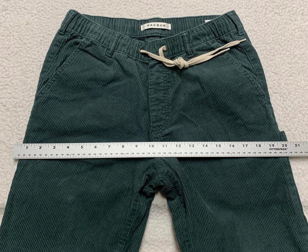 Pacsun Women's Size S Green Loose Fit Elastic Waist Corduroy Pants 30 X 28.75