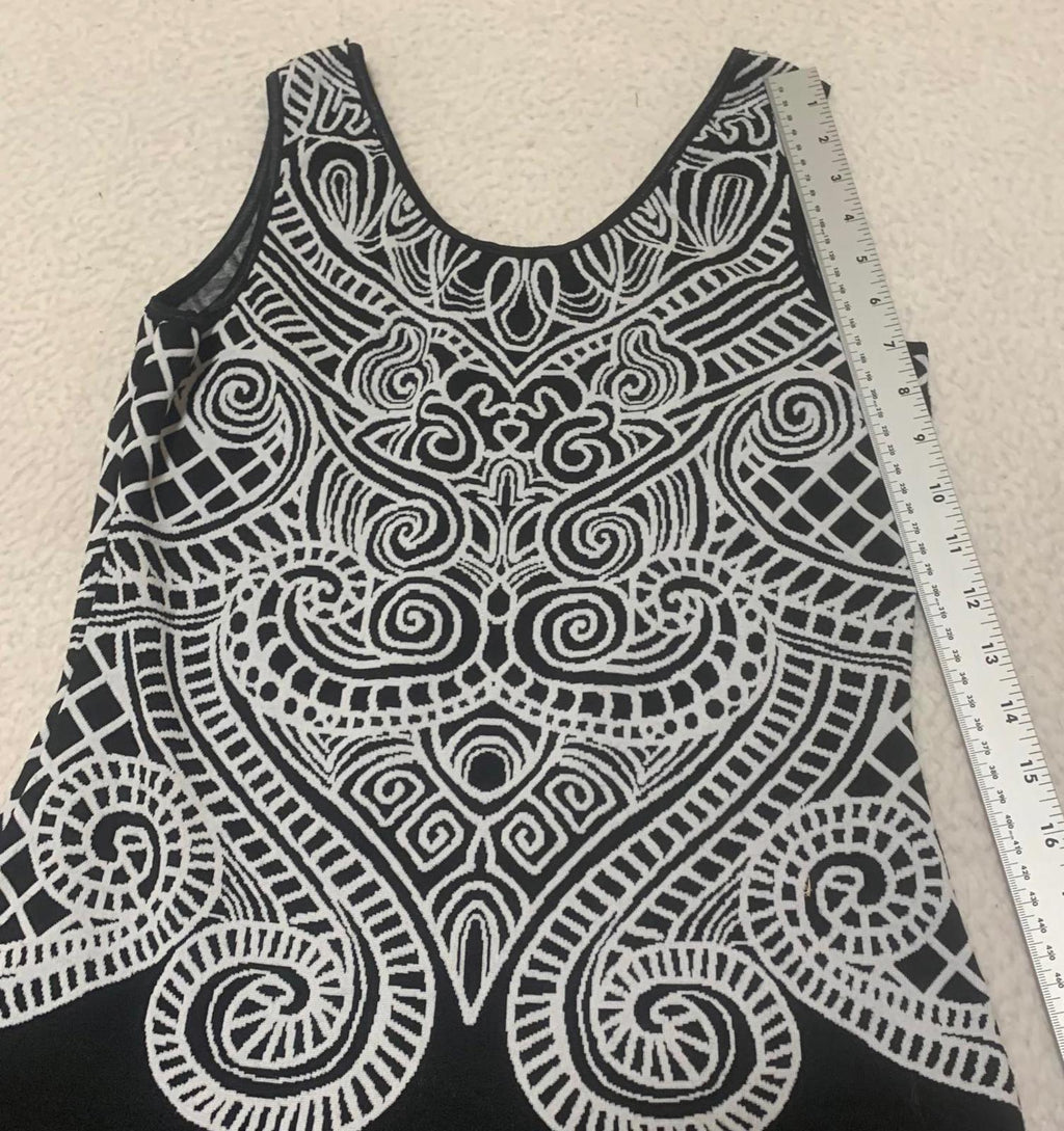 Frank Lyman Womens Size 8 Black White Patterned Sleeveless Dress