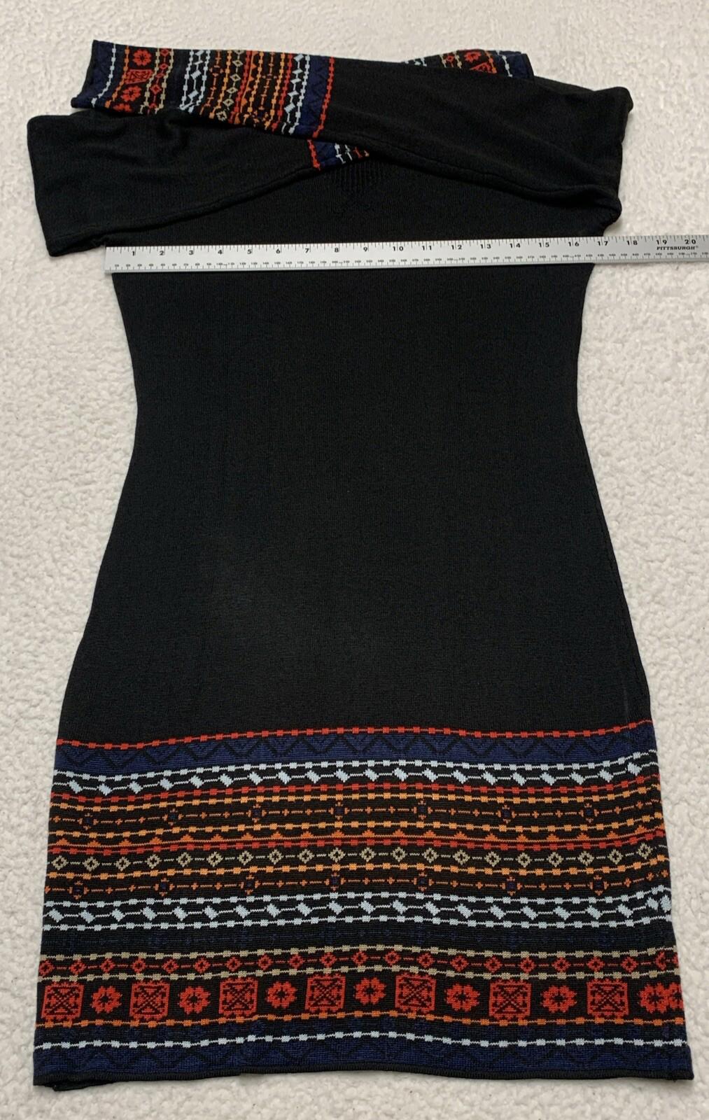 POOF Junior's Small Black Knit Bodycon Midi Dress Stretch Fitted