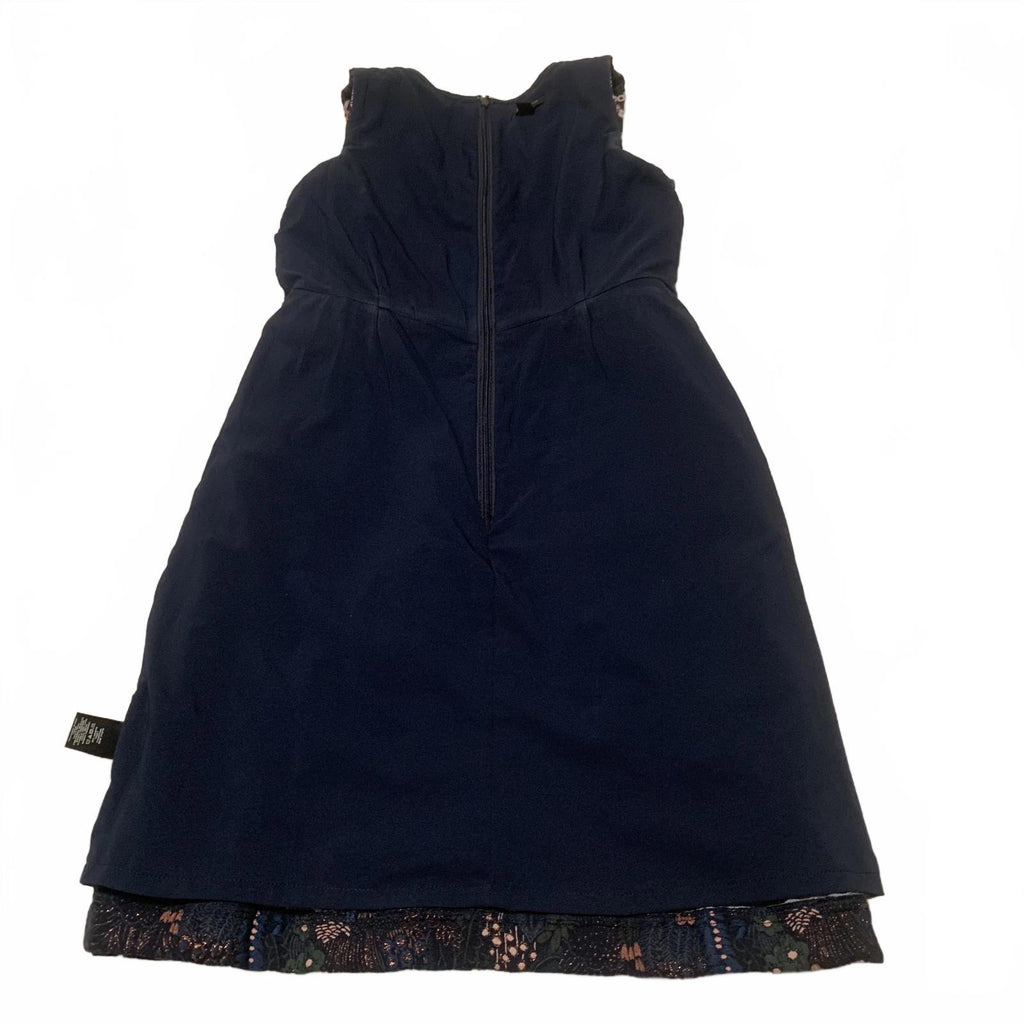Ann Taylor Petite Women's Size 0P Black Floral Pattern Sleeveless Mini Dress