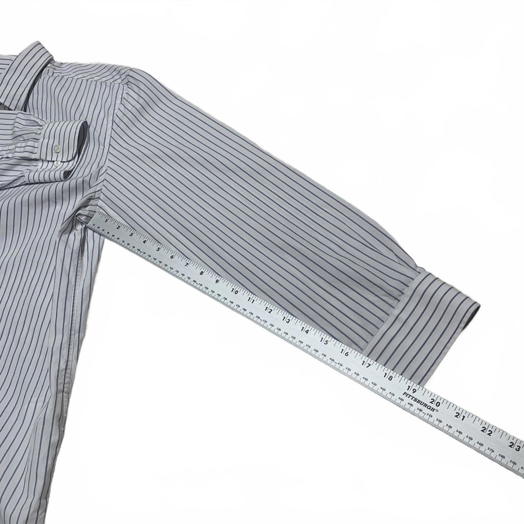 Banana Republic Men's Size XL Slim Fit White Blue Striped Button-Up Shirt