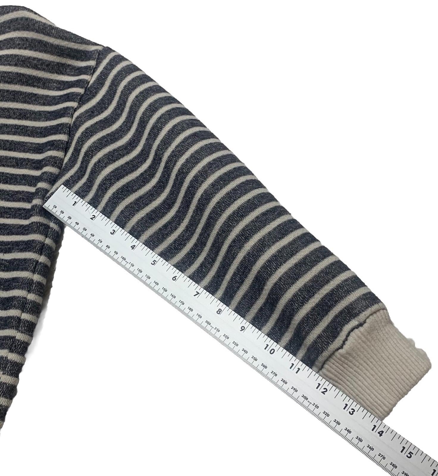 Zara Womens Size M Blue Beige Cropped Long Sleeve Sweater Top Loungewear