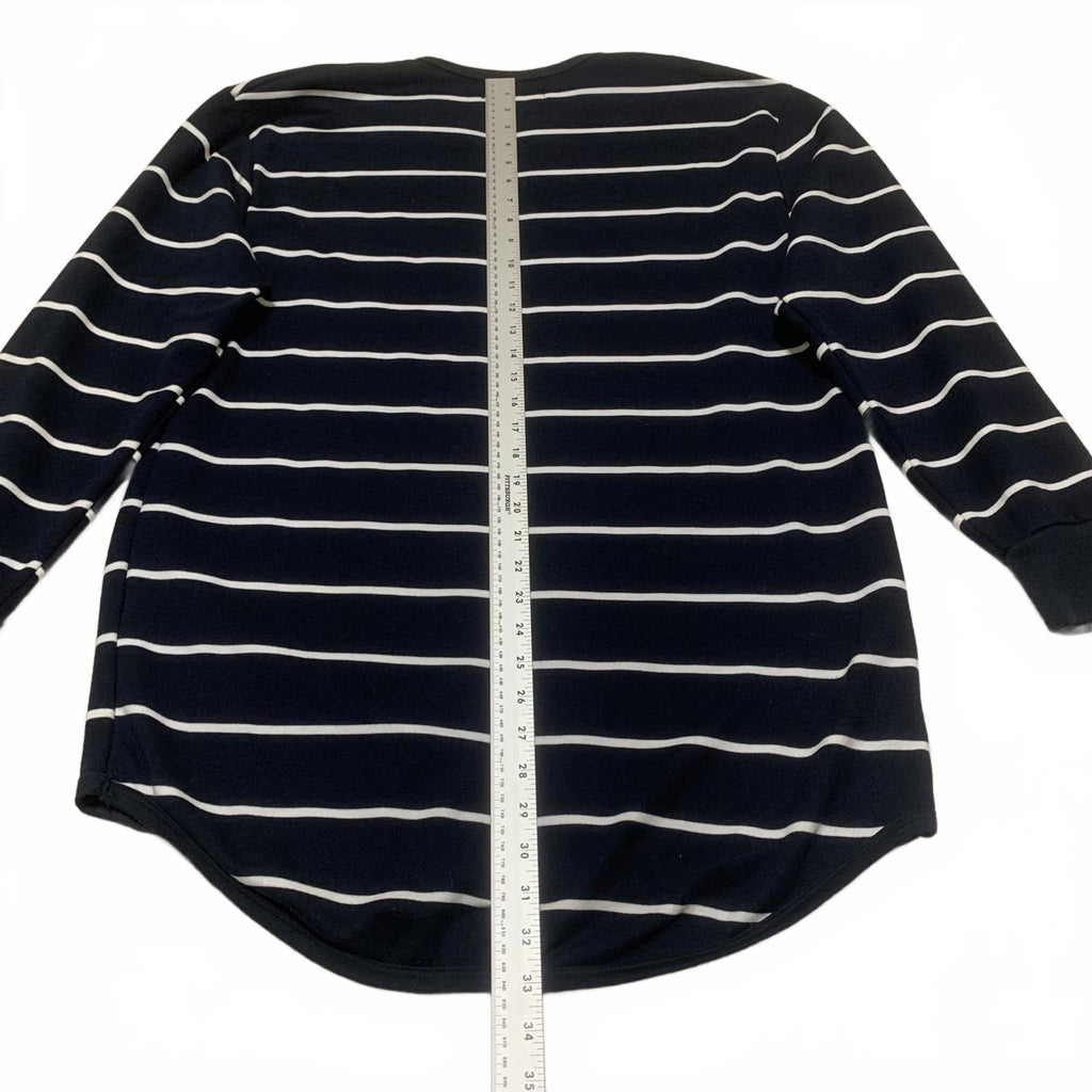 Galaxy Women's Size XXL Navy Blue White Striped Long Sleeve Shirt
