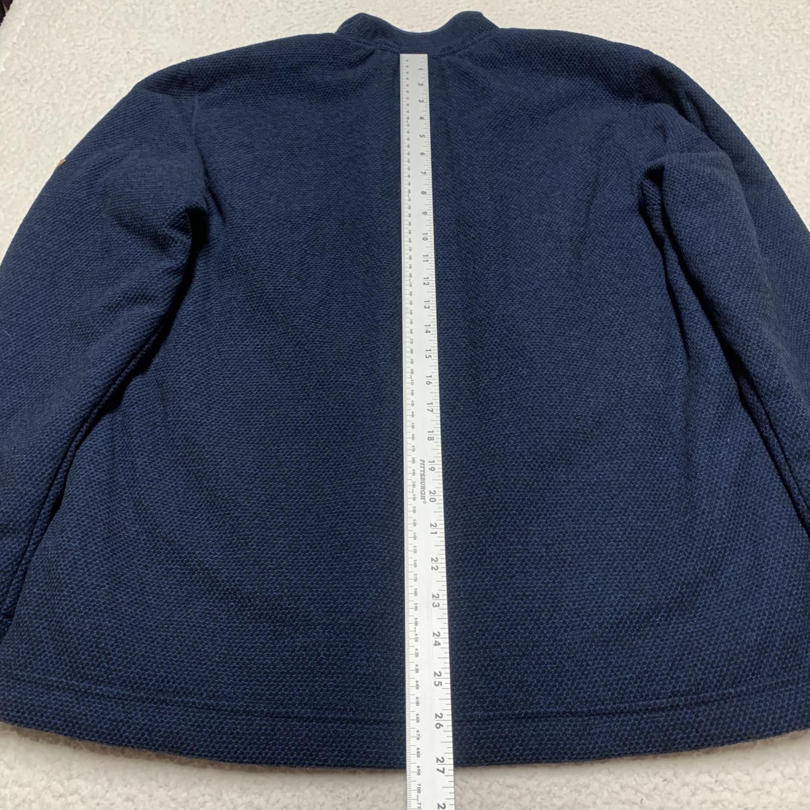 Orvis Men's Size Medium Navy Blue Fleece Jacket Sherpa Lining