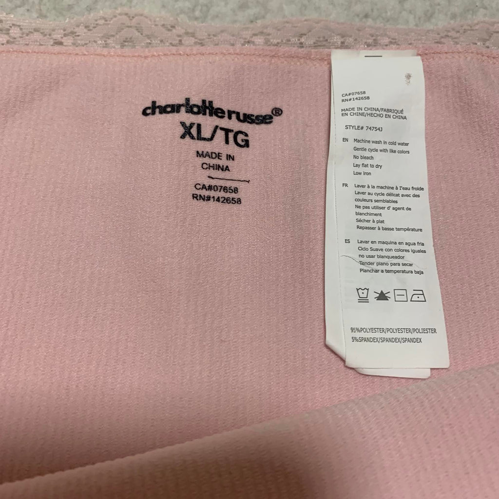 Charlotte Russe Women's Size XL Pink Off Shoulder Long Sleeve Top