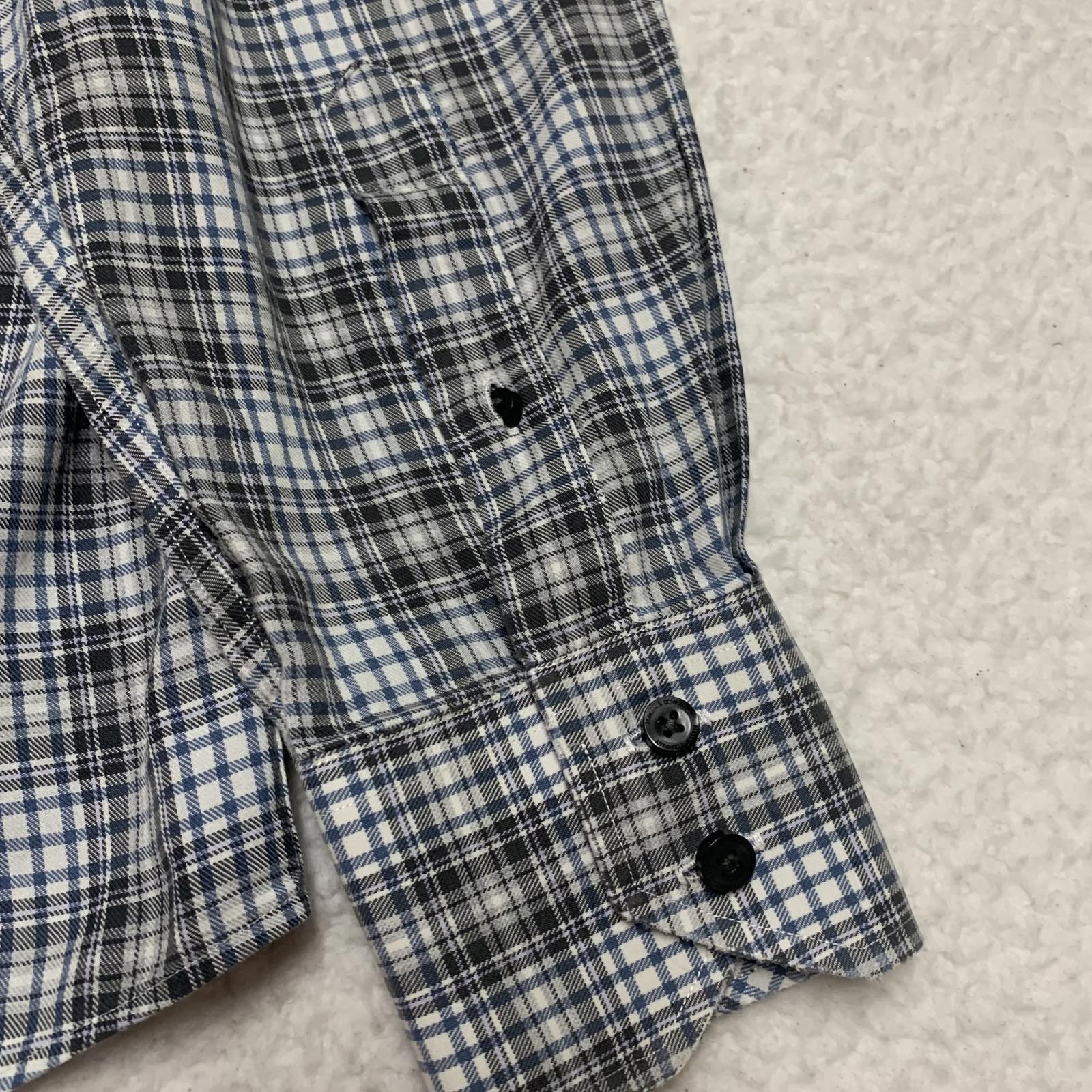 Maker Company Mens Size Large Black Gray Classic Plaid Shirt