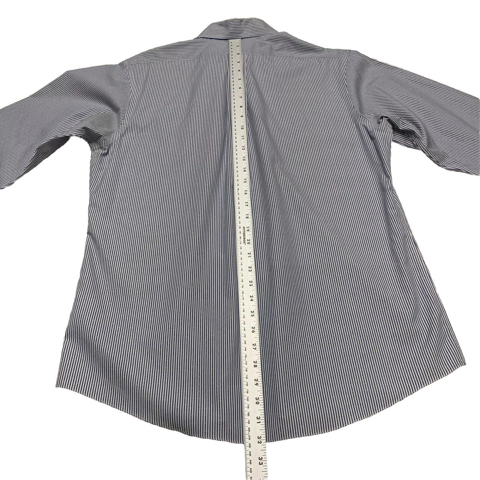 Brooks Brothers Regent Shirt Mens 16 1/2 - 34 Blue Striped Long Sleeve Non-Iron