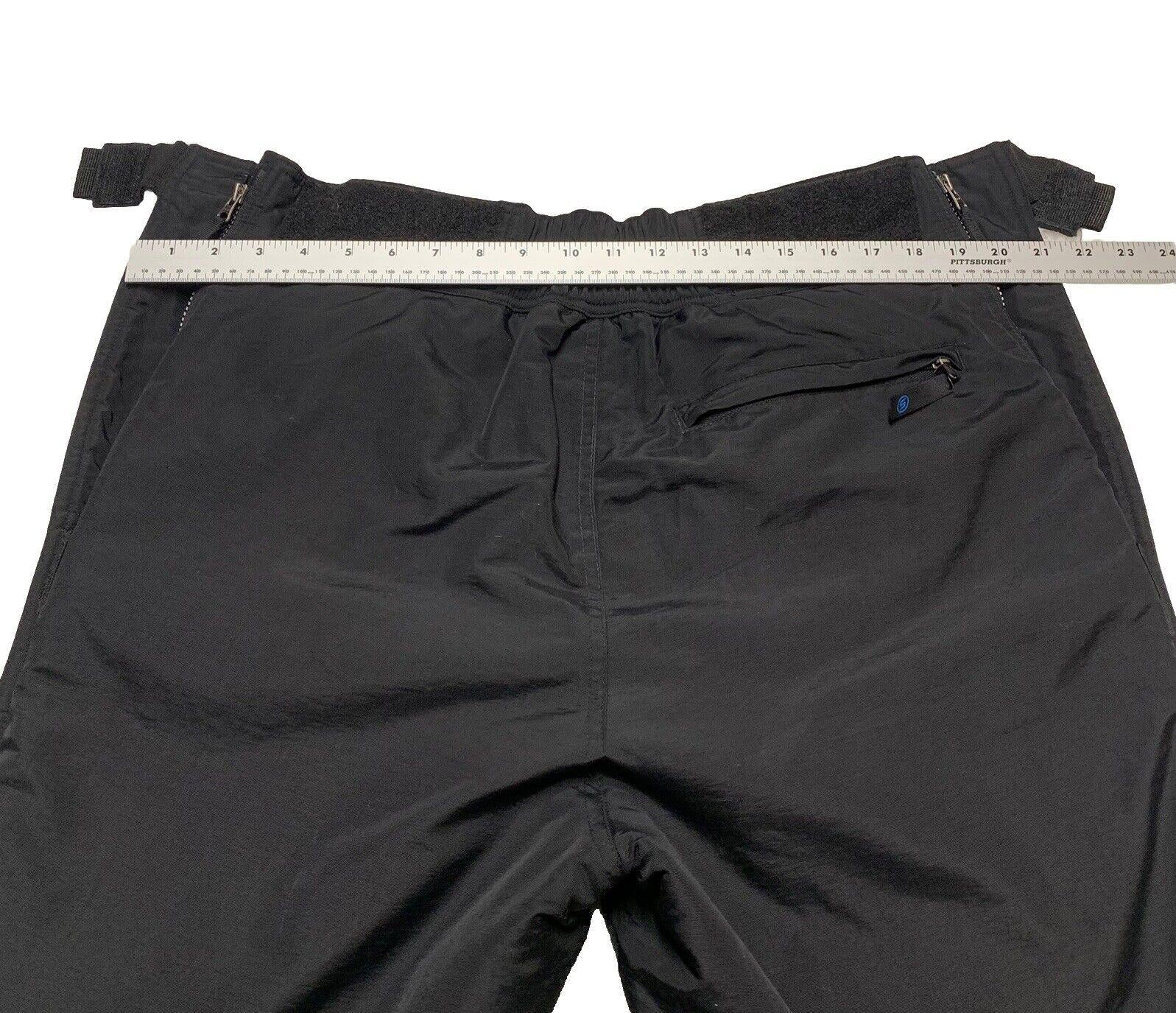 Slalom Snow Pants Men’s Size M Black Nylon Ankle Zip Pockets Ski Snowboard Storm