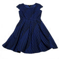 IZ Byer Women's Size XSmall Blue Black Textured Fit A cut Dress XS