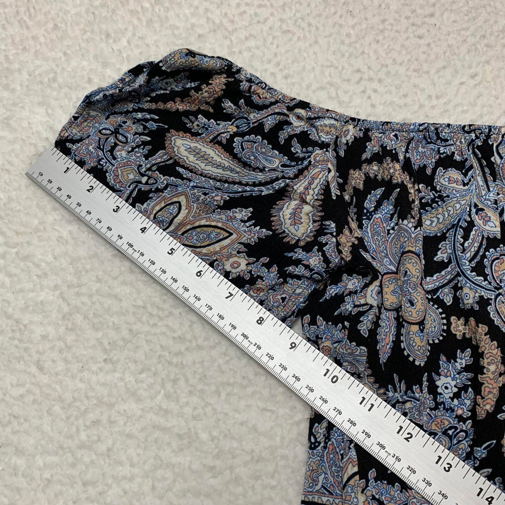 Aqua Womens Sz M Floral Print Maxi Dress Short Sleeve Rayon