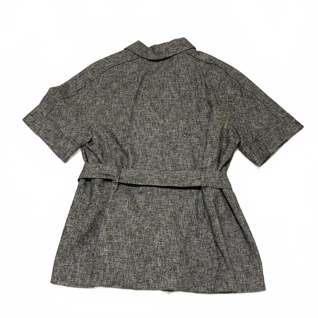 Ann Taylor Women's Size 12 Gray Short Sleeve Belted Blazer