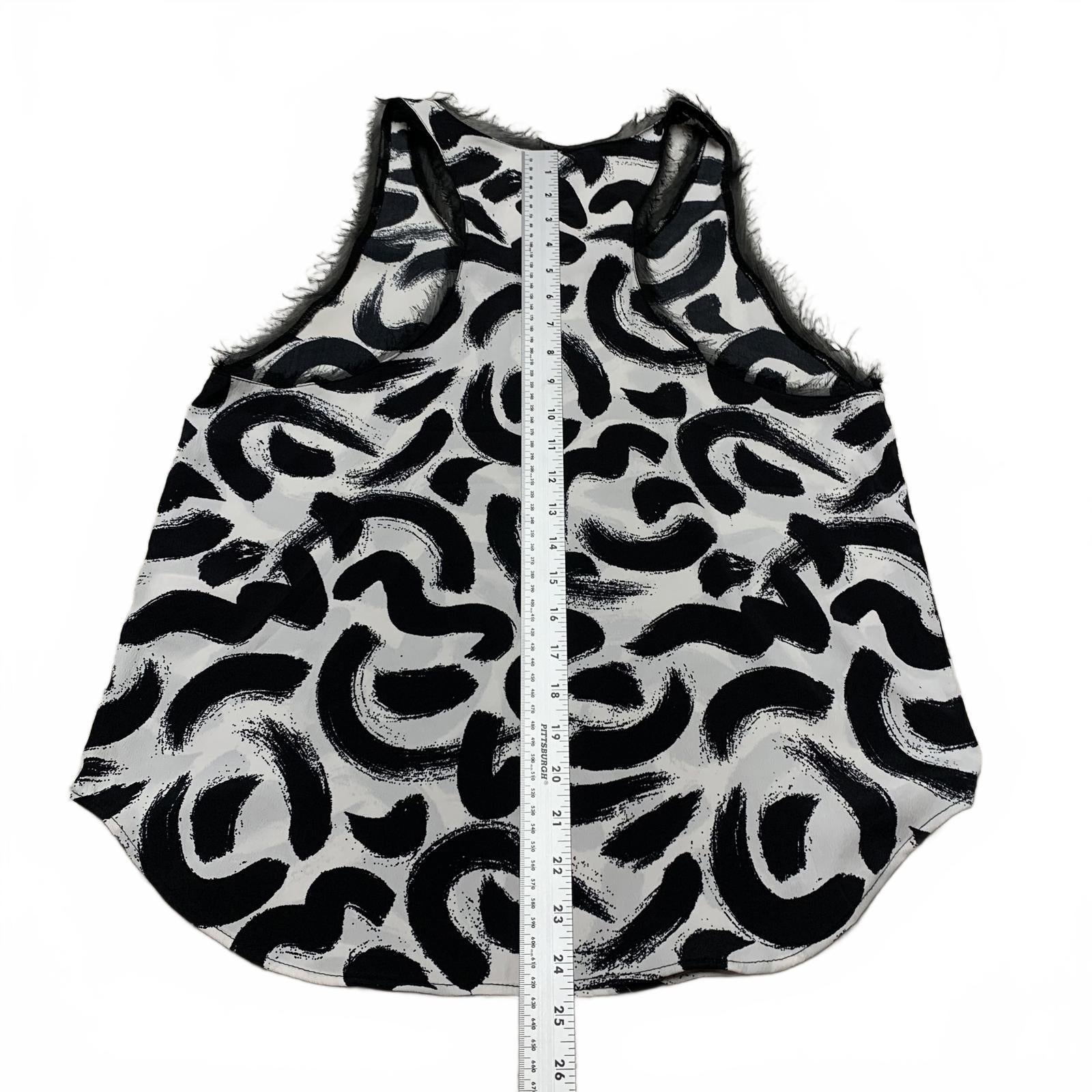 H&M Womens Size 8 Black White Abstract Print Women's Tank Top