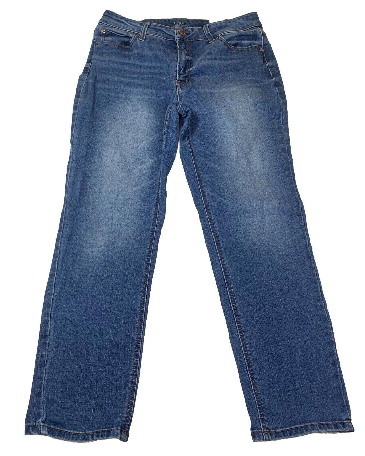 Time And True Jeans Women 12 Blue Straight Leg  Dark Wash