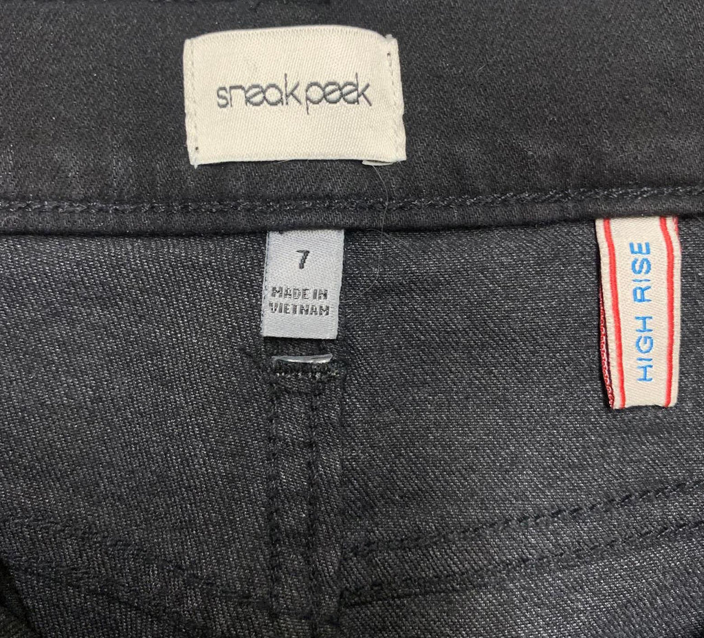 Sneak Peek Juniors Size 7 Black Wash Lace-Up Side Jeans 27.5 x 27