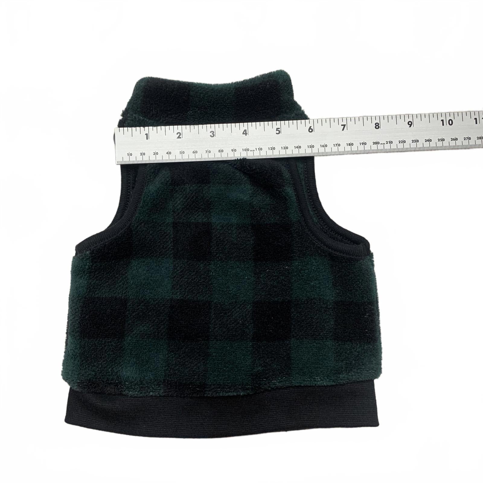 Emporio Baby Unisex 0-3 Months Green Plaid Fleece Vest