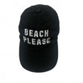 Pink Women’s One Size Fits All Black Baseball Cap Beach Please Embroidery