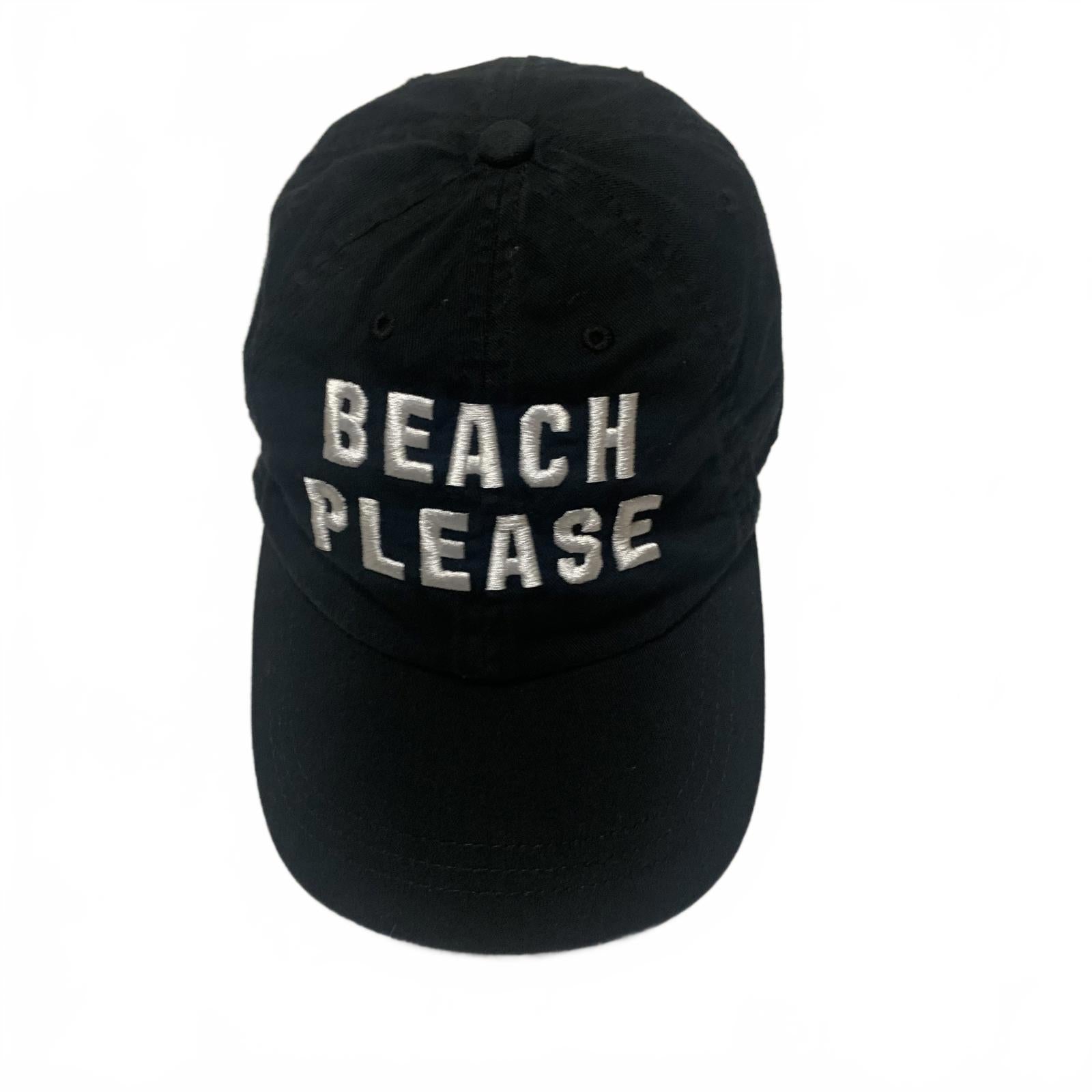 Pink Women’s One Size Fits All Black Baseball Cap Beach Please Embroidery