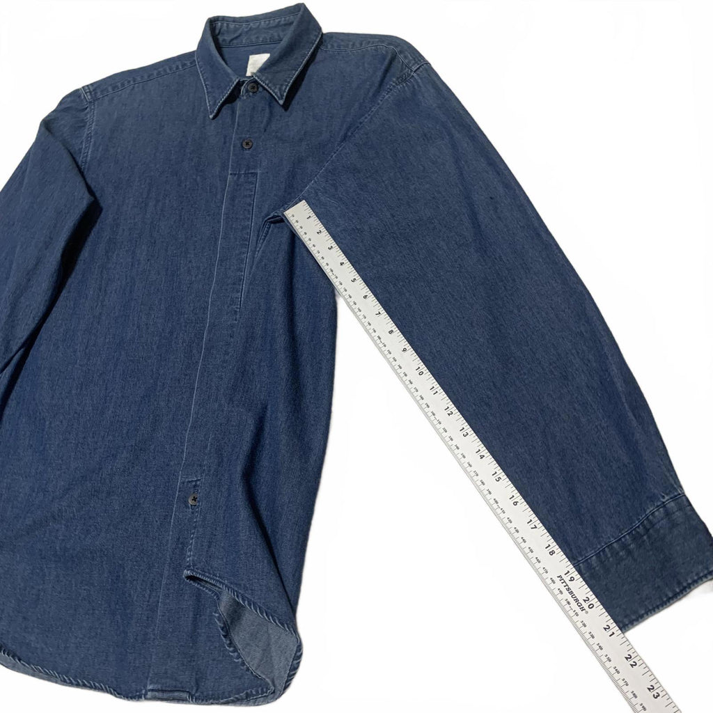 VTG 90s Bill Robinson Men's Size M Classic Denim shirt Shirt  Made in Hong Kong,
