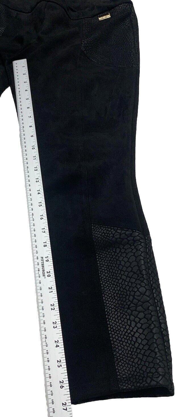 Andrew Marc NY Women's M Pull On Snake Print Black Pants