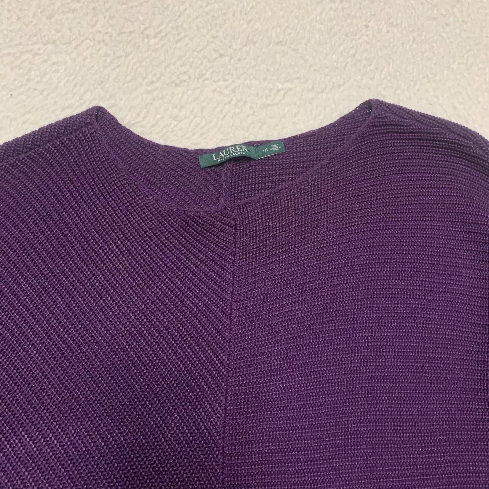 Ralph Lauren Women's Size 1X Purple Knit Sweater