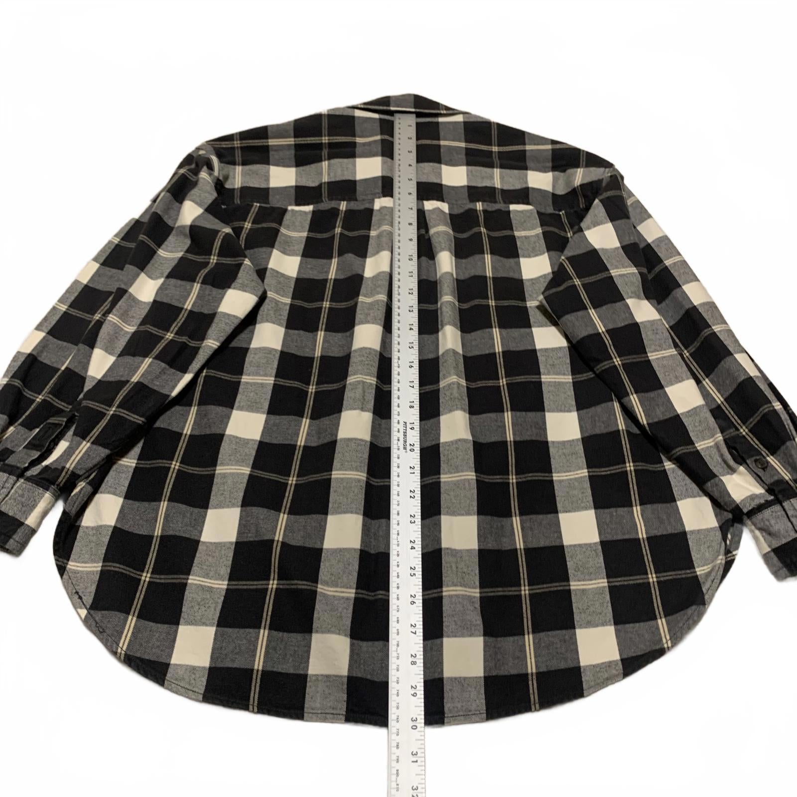 Universal Thread Men's Oversized Size XXL Black White Plaid Casual Shirt
