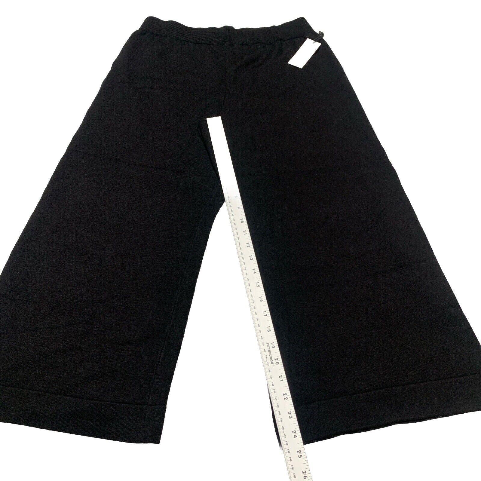 Dex Clothing Women’s Large Black Noir Wide Leg Gaucho Culottes Cropped Pants