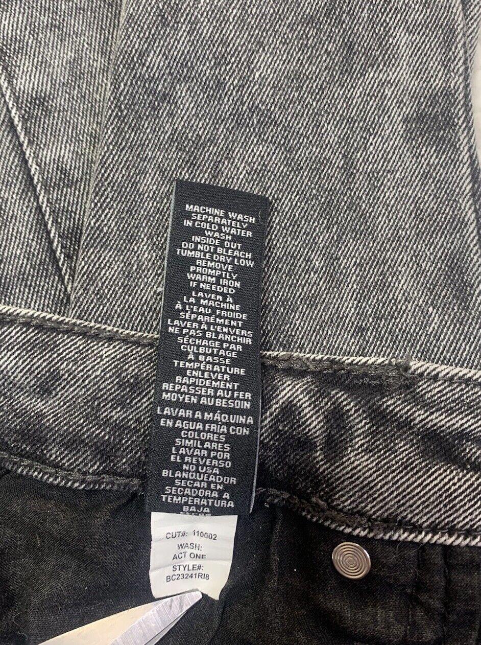 Kendall + Kylie Girl's Jeans Sz 3/27 Black  The Icon High Rise Boo Wash Fray Hem
