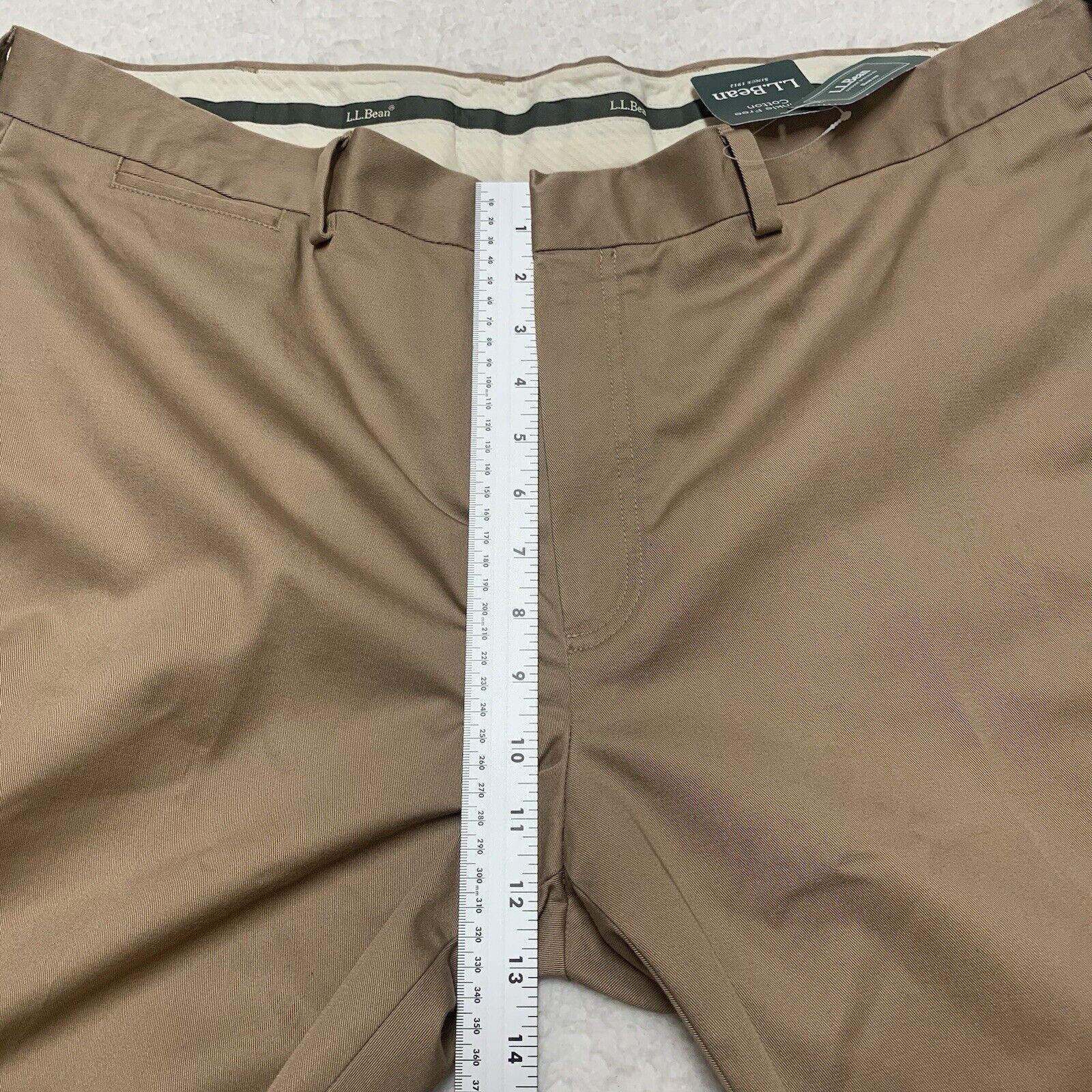 L.L. Bean Dress Slacks Chino Men's Sz 42 Wide Dark Khaki
