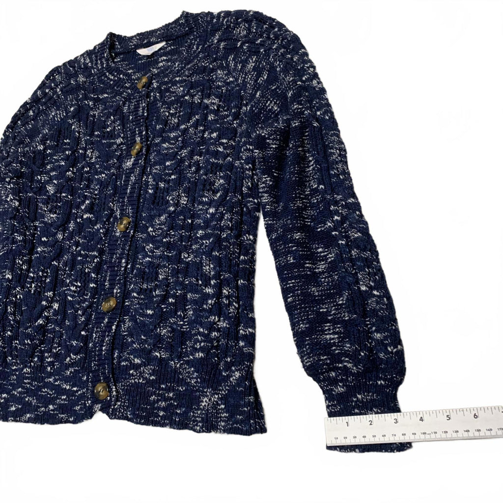 Time and True Women's Size X Large 16-18 Navy Blue Button Up Cardigan Sweater