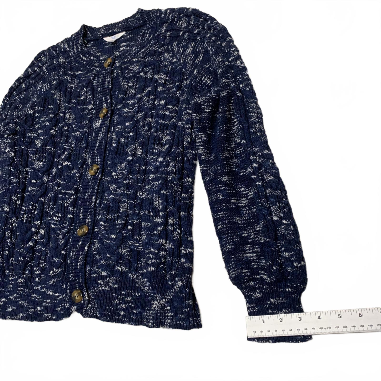 Time and True Women's Size X Large 16-18 Navy Blue Button Up Cardigan Sweater
