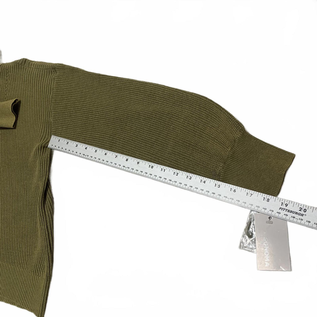 Sonoma Women's Size M Olive Green Knit Hoodie Button Detail